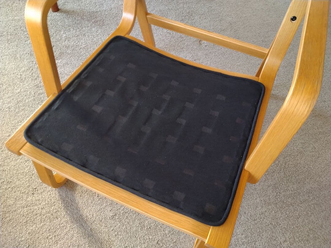 【良品】MUJI無印 ダイニングソファチェアオーク材/リビングでもつかえる茶①