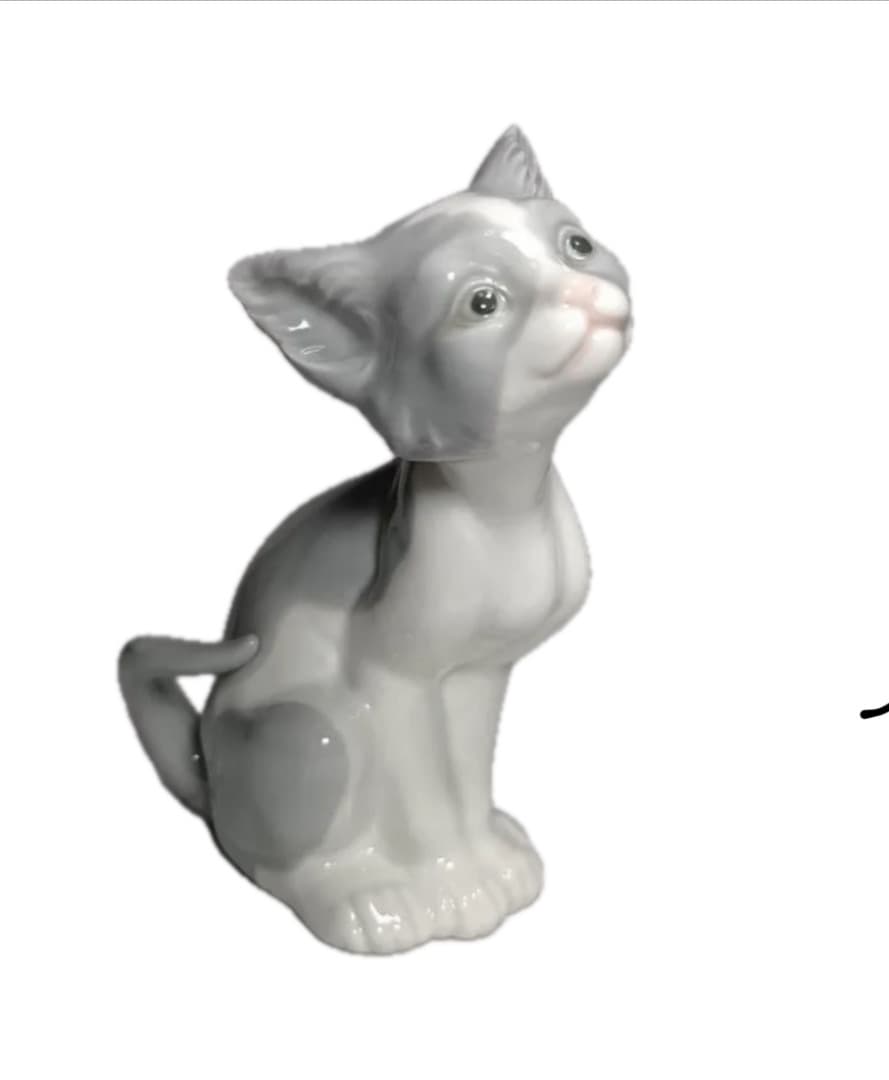 美品 LLADRO リヤドロ 置物 陶器人形 猫