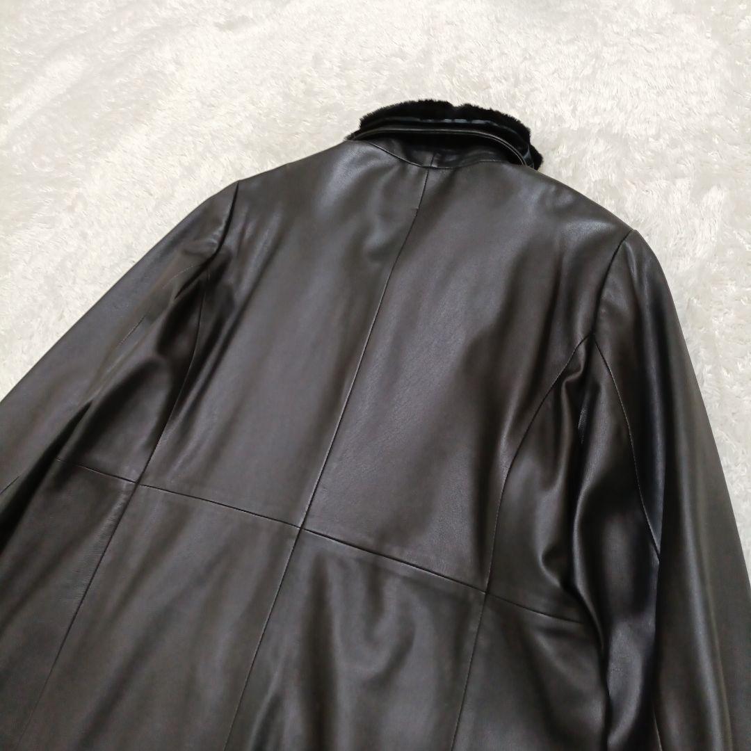 ✨️美品✨️バルマン　高級 羊革 レザージャケット ファー付き　ラムレザー　L