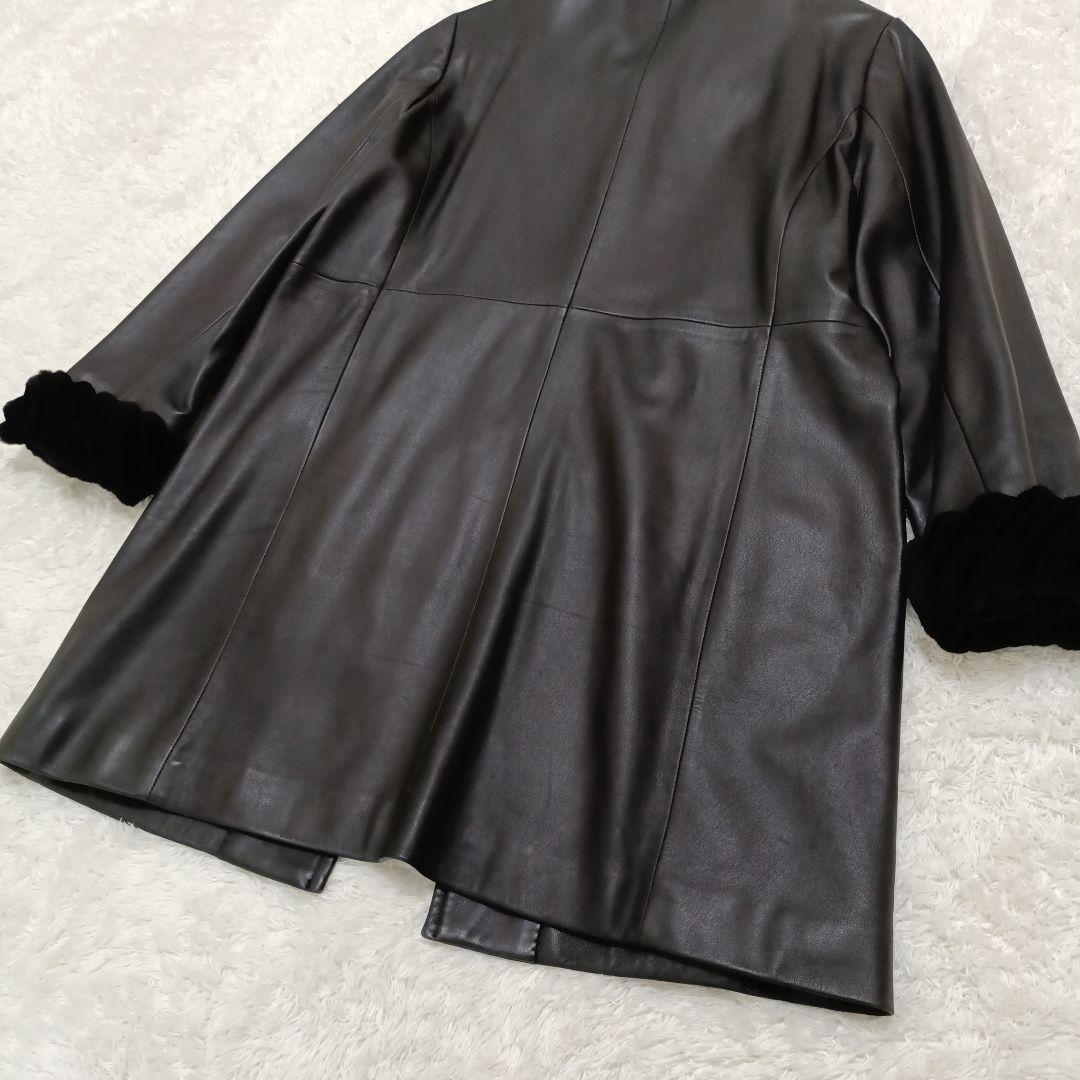 ✨️美品✨️バルマン　高級 羊革 レザージャケット ファー付き　ラムレザー　L