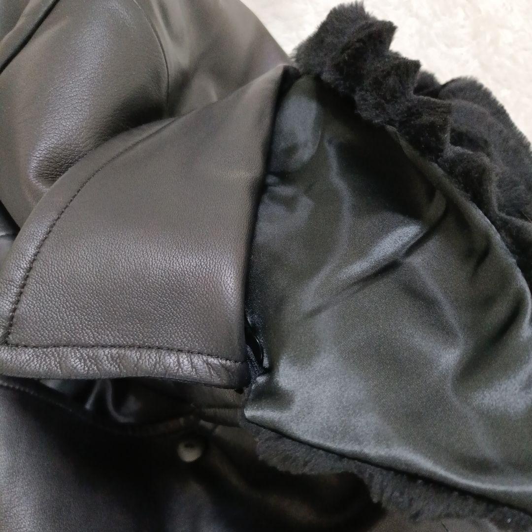 ✨️美品✨️バルマン　高級 羊革 レザージャケット ファー付き　ラムレザー　L