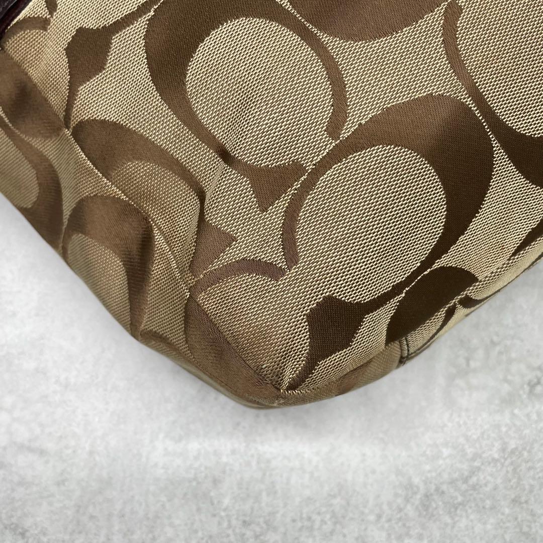 良品✨コーチ トートバッグ キャンバス×レザー スタッズ シグネチャー 肩掛け