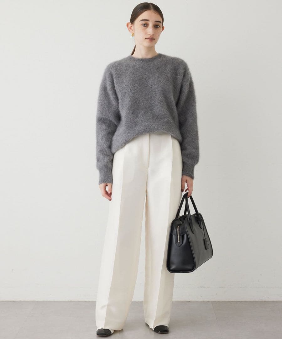 Whim Gazette カシミヤ混クルーネックファーニット美品