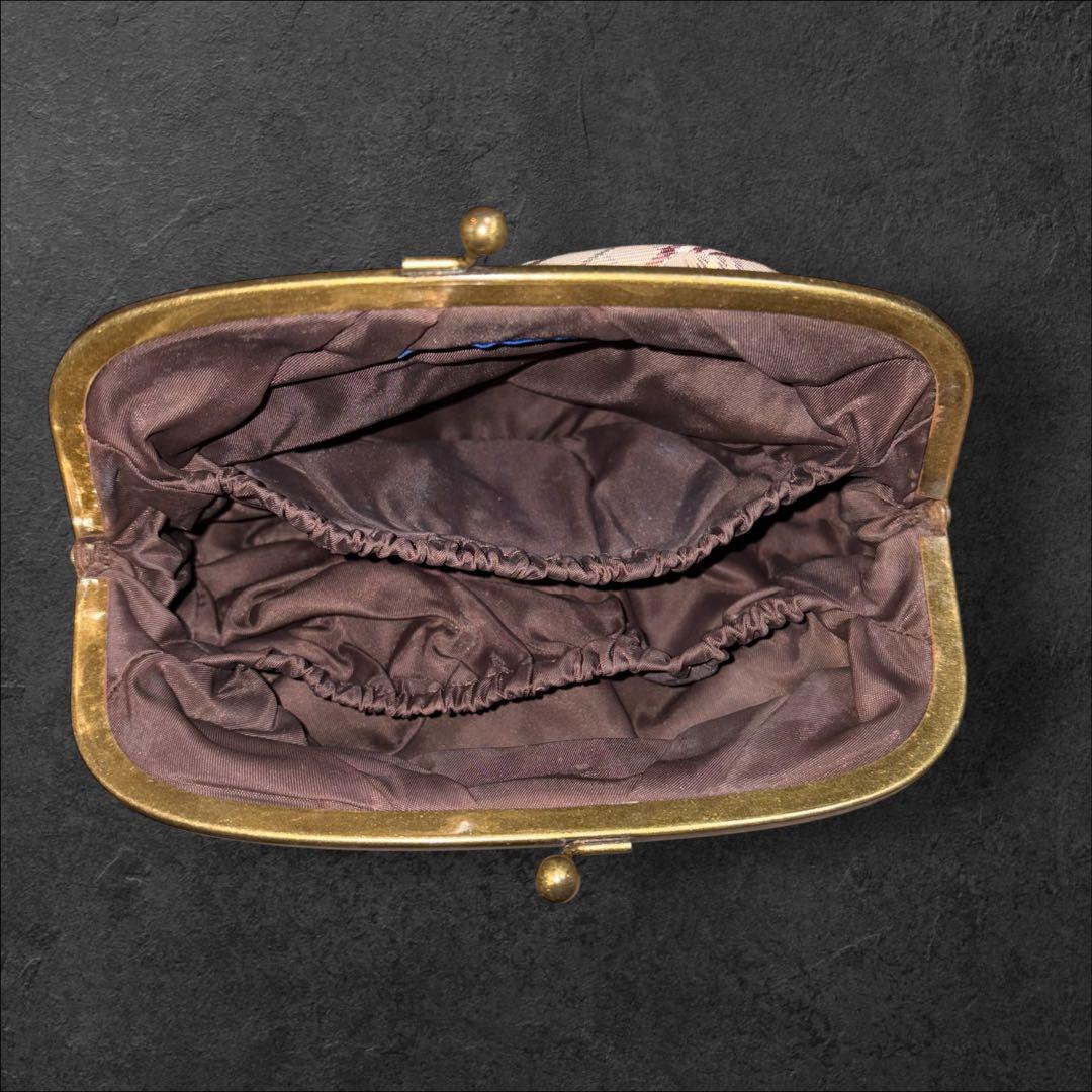 【極美品】バーバリーブルーレーベル がま口ポーチ ホースロゴ ノバチェック 茶