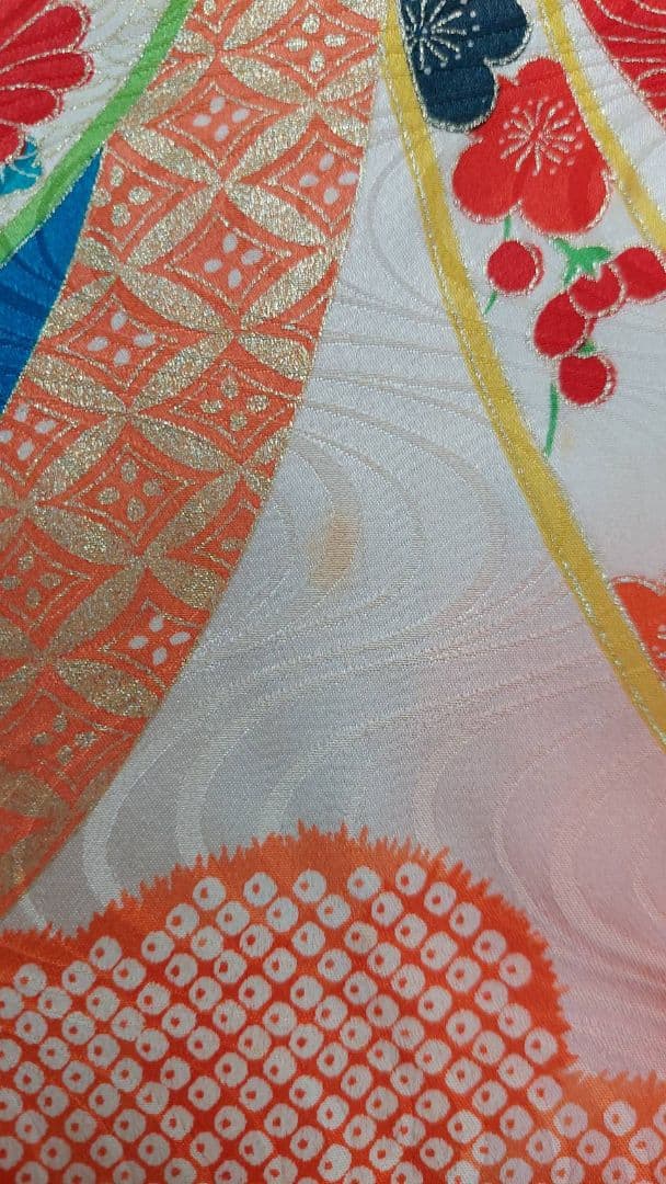 NA463アンティーク子供着物ジュニアサイズ  正絹  着丈124センチ裄丈57