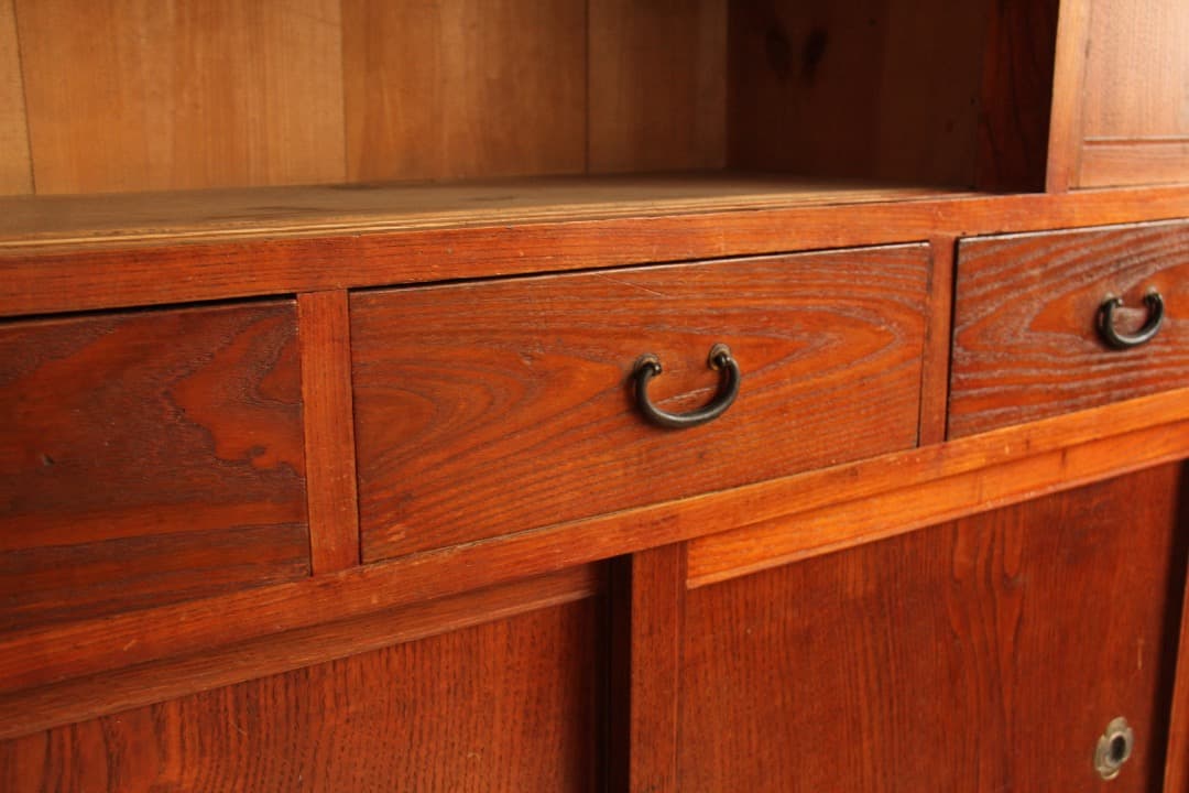 収納棚　食器棚　木製　古道具　古家具　和家具　ビンテージ　アンティーク　レトロ