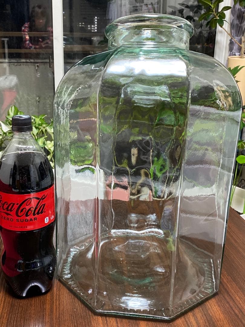 ガラス瓶　花瓶　デミジョン　特大　　　　　　　イタリア製　気泡　バブル　容器