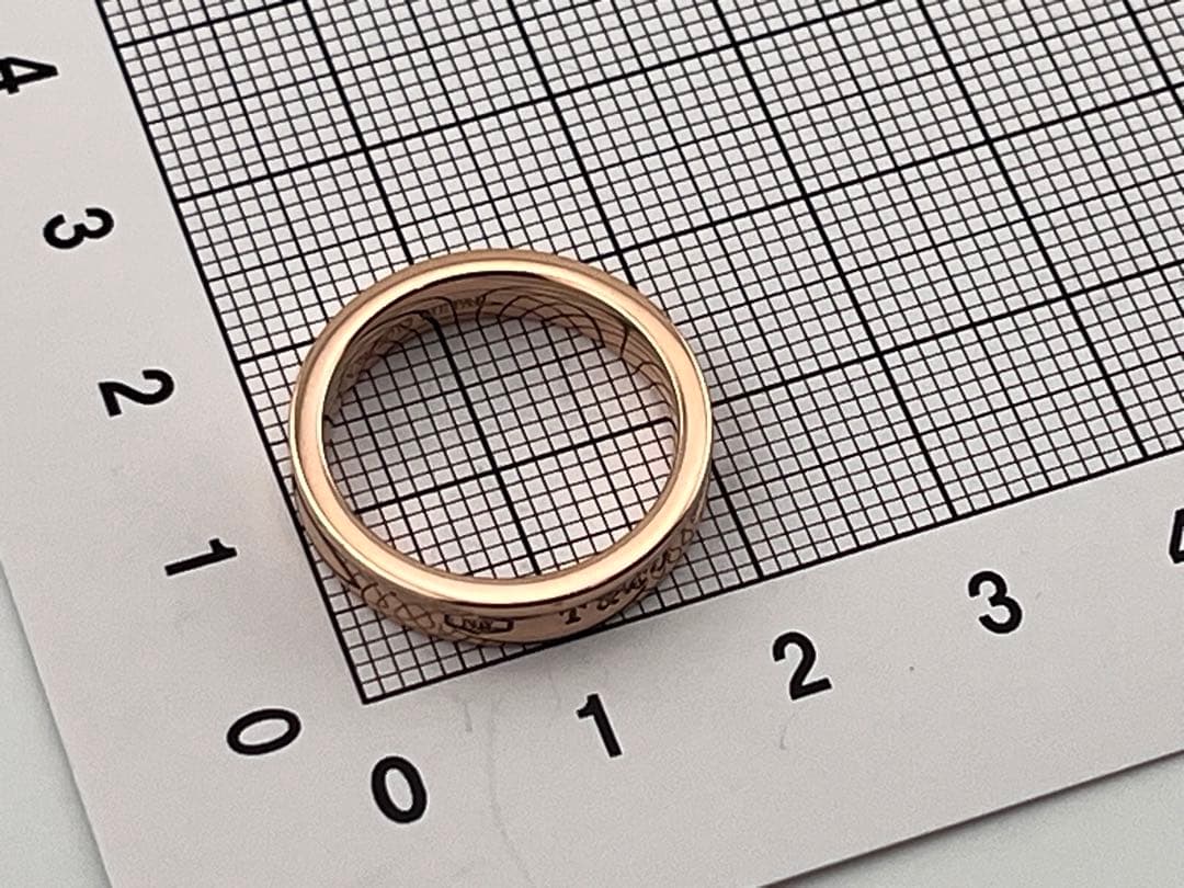 c947 美品　ティファニー　1837 ルベドメタル　ナロー　リング　約11号