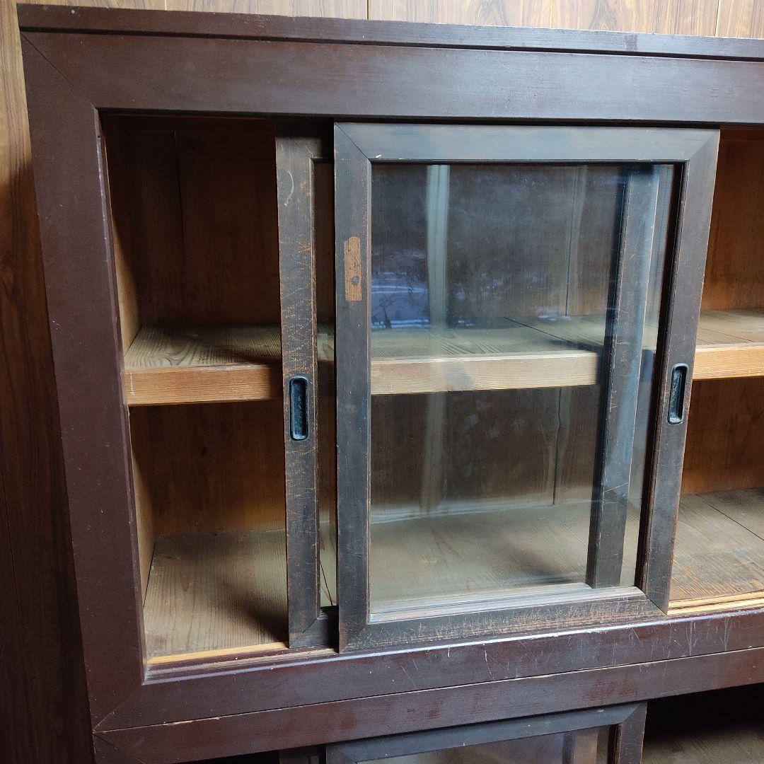 【状態良】『大型 陳列戸棚』 陳列棚 アンティーク 水屋箪笥 食器棚
