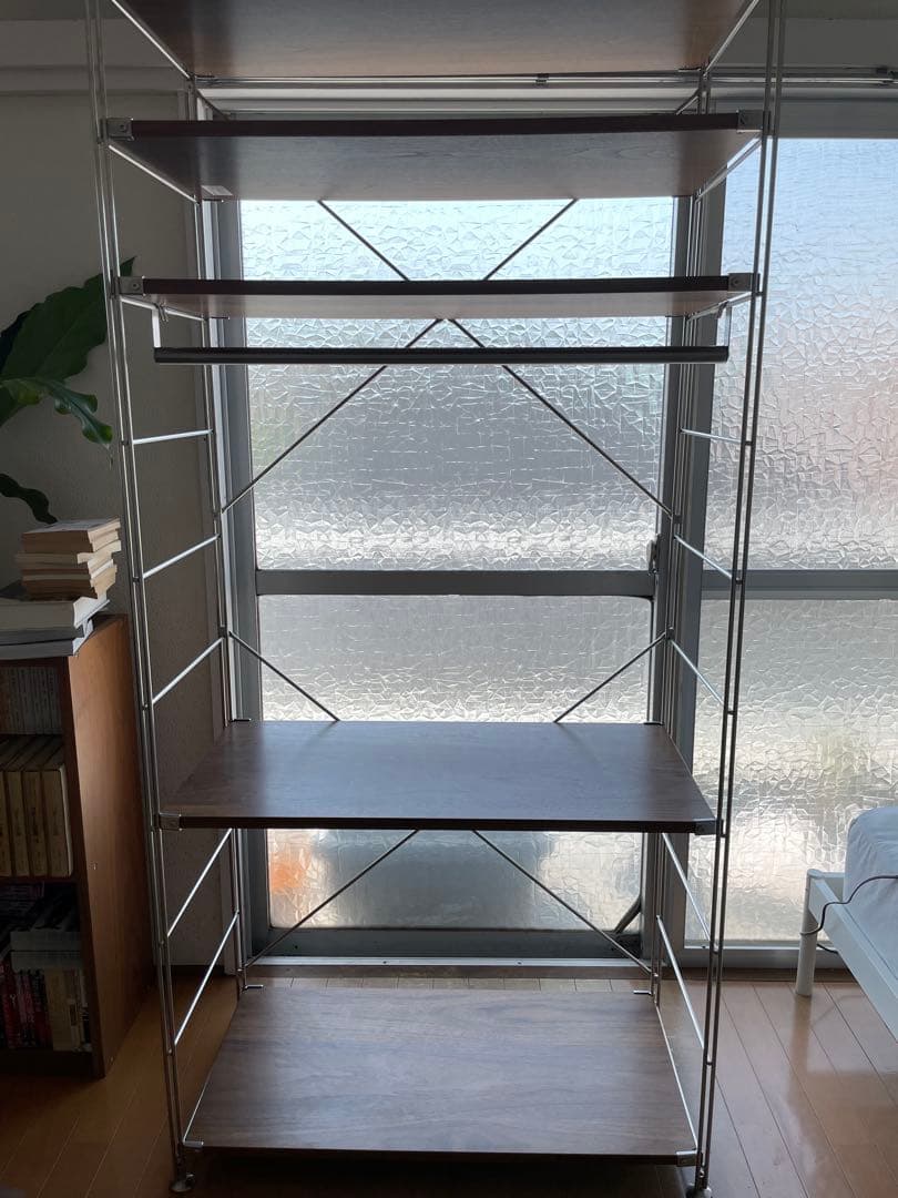 無印良品 ステンレスユニットシェルフ 幅84cm ウォールナット【着払】