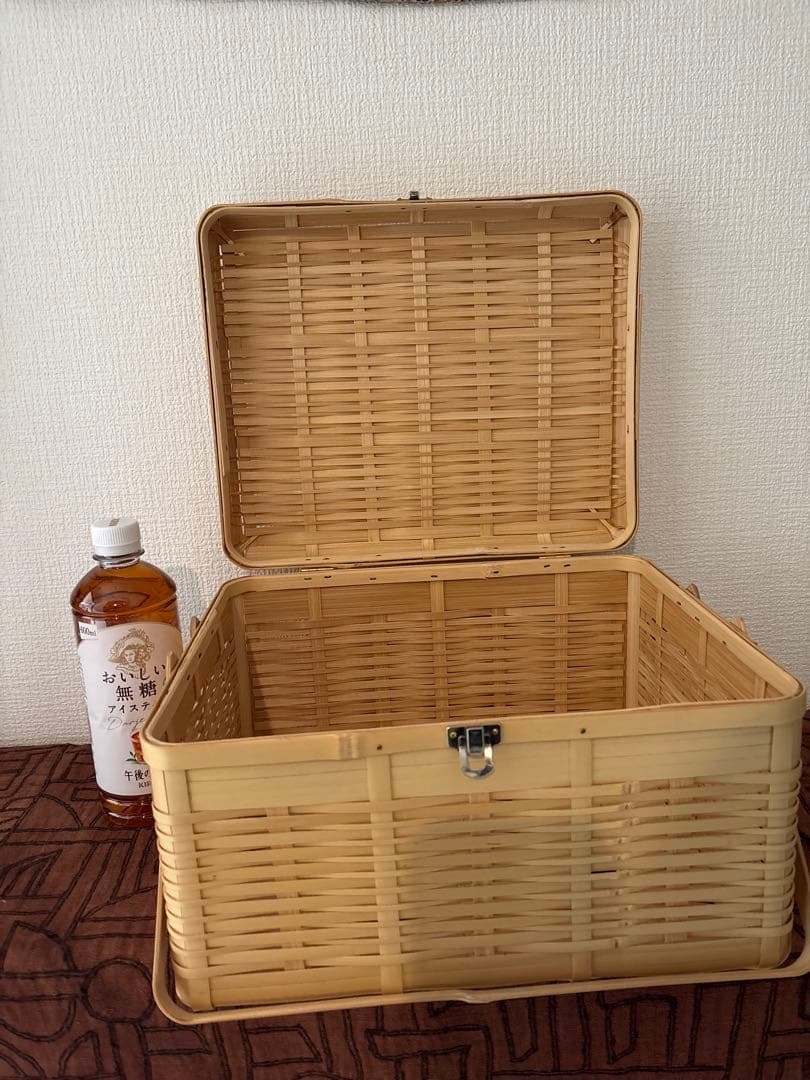 白竹　ピクニックバスケット　1点 竹かご 行楽　お弁当