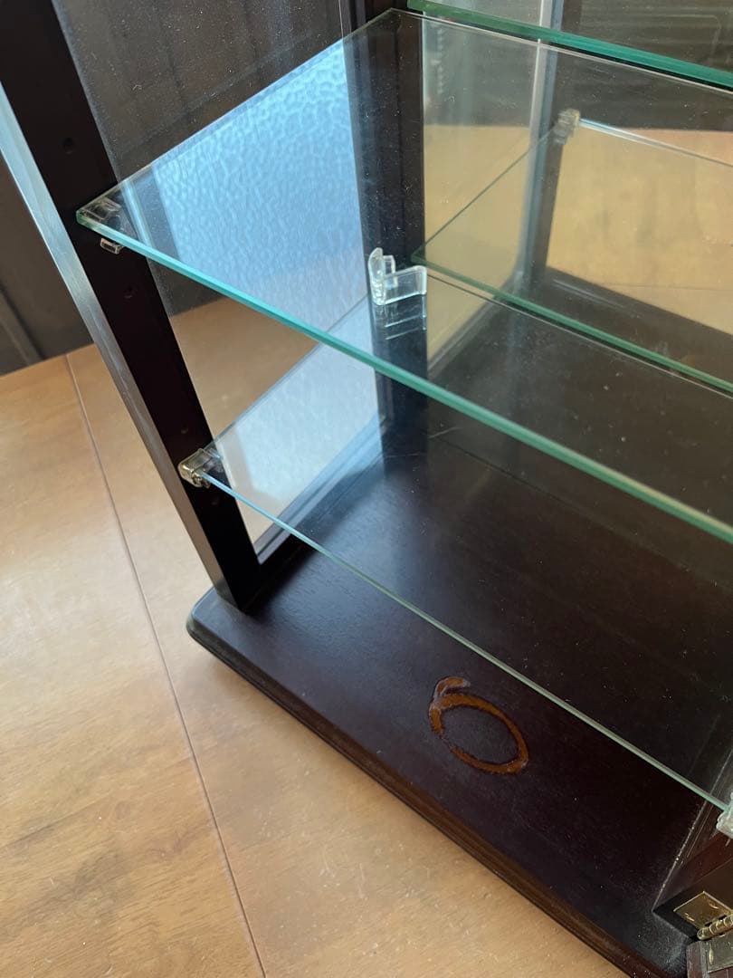 R ieさま専用　ダークブラウン ガラスキャビネット 4棚