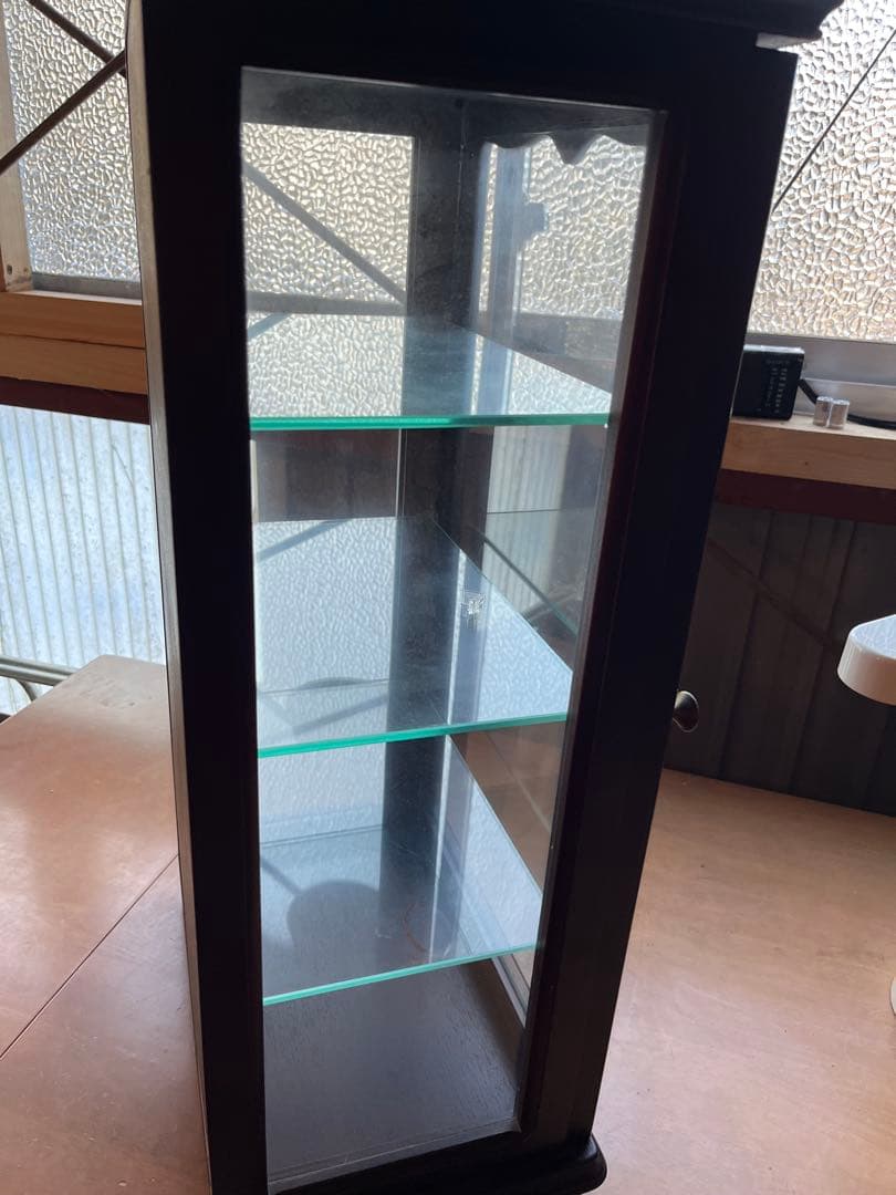 R ieさま専用　ダークブラウン ガラスキャビネット 4棚