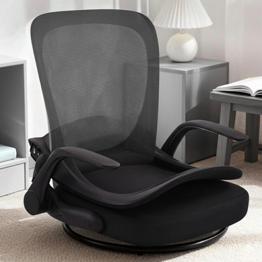 座椅子 折りたたみ 組立不要 360°回転 ゲーミング 座椅子 座敷用椅子