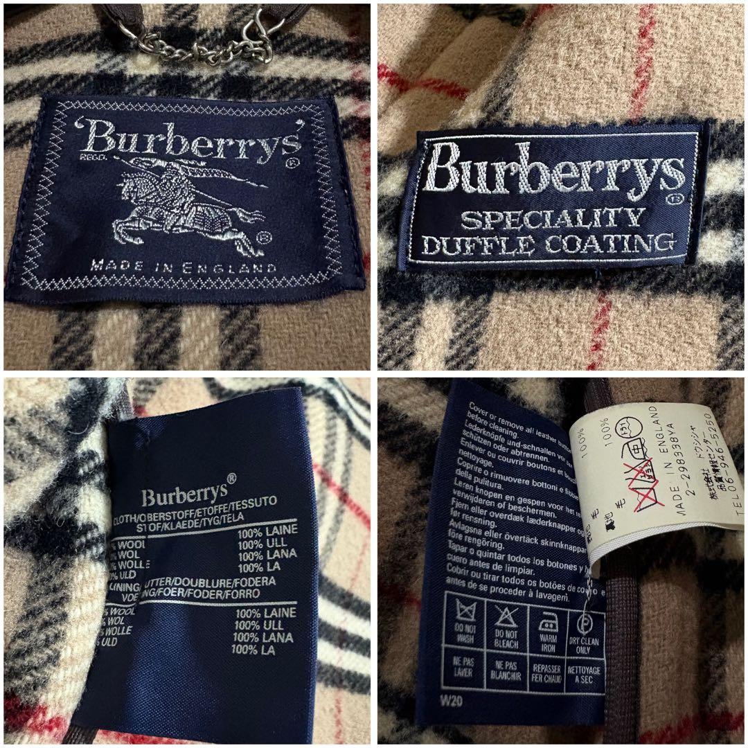 【美品】バーバリー ノバチェック ダッフルコート ロング 英国製 キャメル