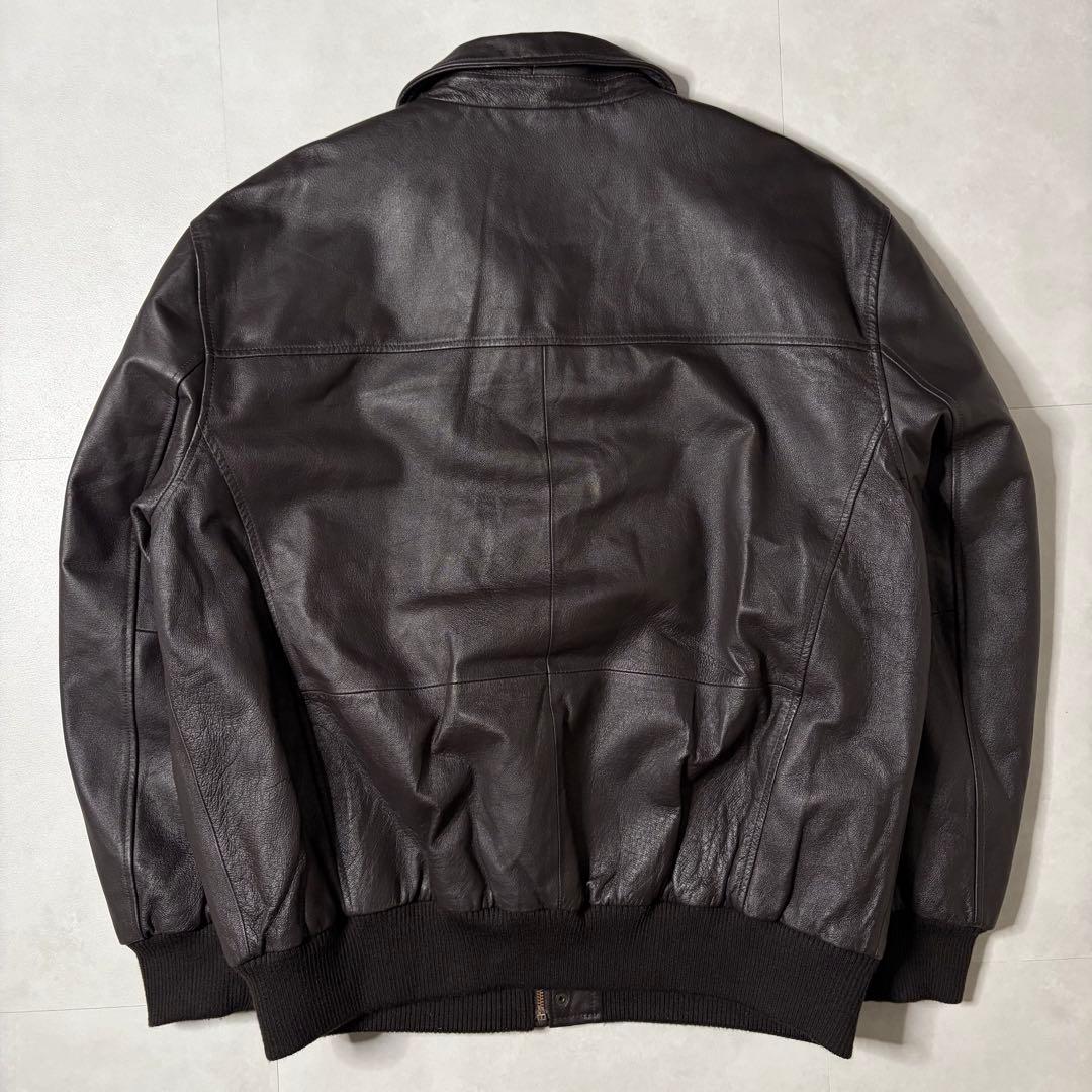 【美品】ST. JOHN'S BAY 本革 レザージャケット a2 茶色 XL
