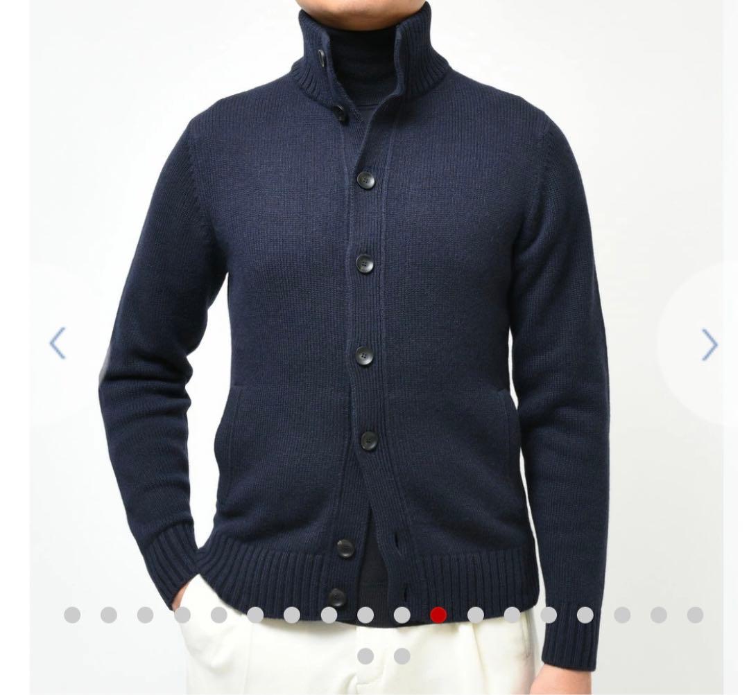 【最終値下げ】希少 ZANONE（ザノーネ）5ゲージカシミアスタンドカラーニット