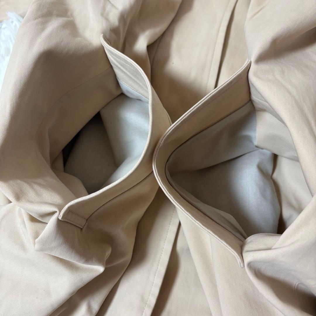 バーバリーズ フード付きステンカラーコート ベージュ系 ノバチェック ロゴ刻印