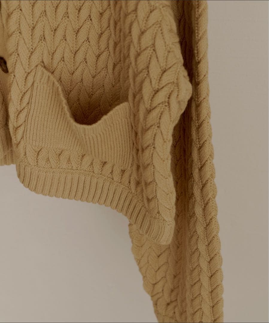 OLUN cable knit shirt/ケーブルニットシャツ　ベージュ