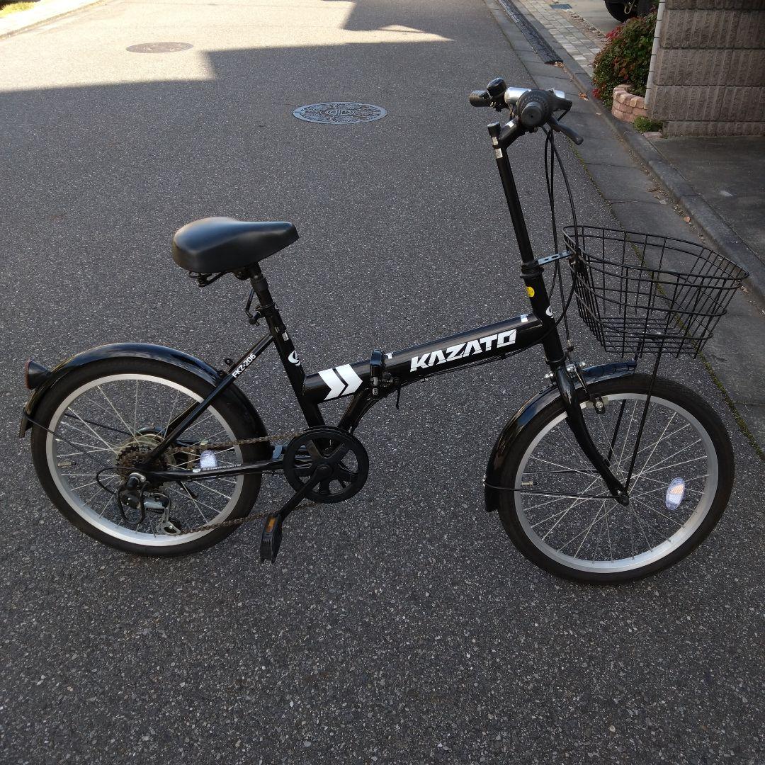 【マイ時計】KAZATO 折り畳み自転車 ブラック　20インチ