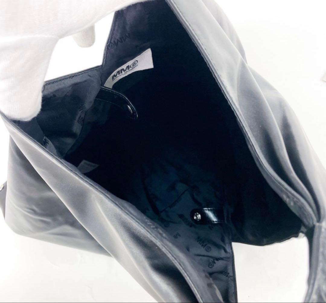 MM6 ジャパニーズ ミディアム レザー 黒 トートバッグ ワンショルダー