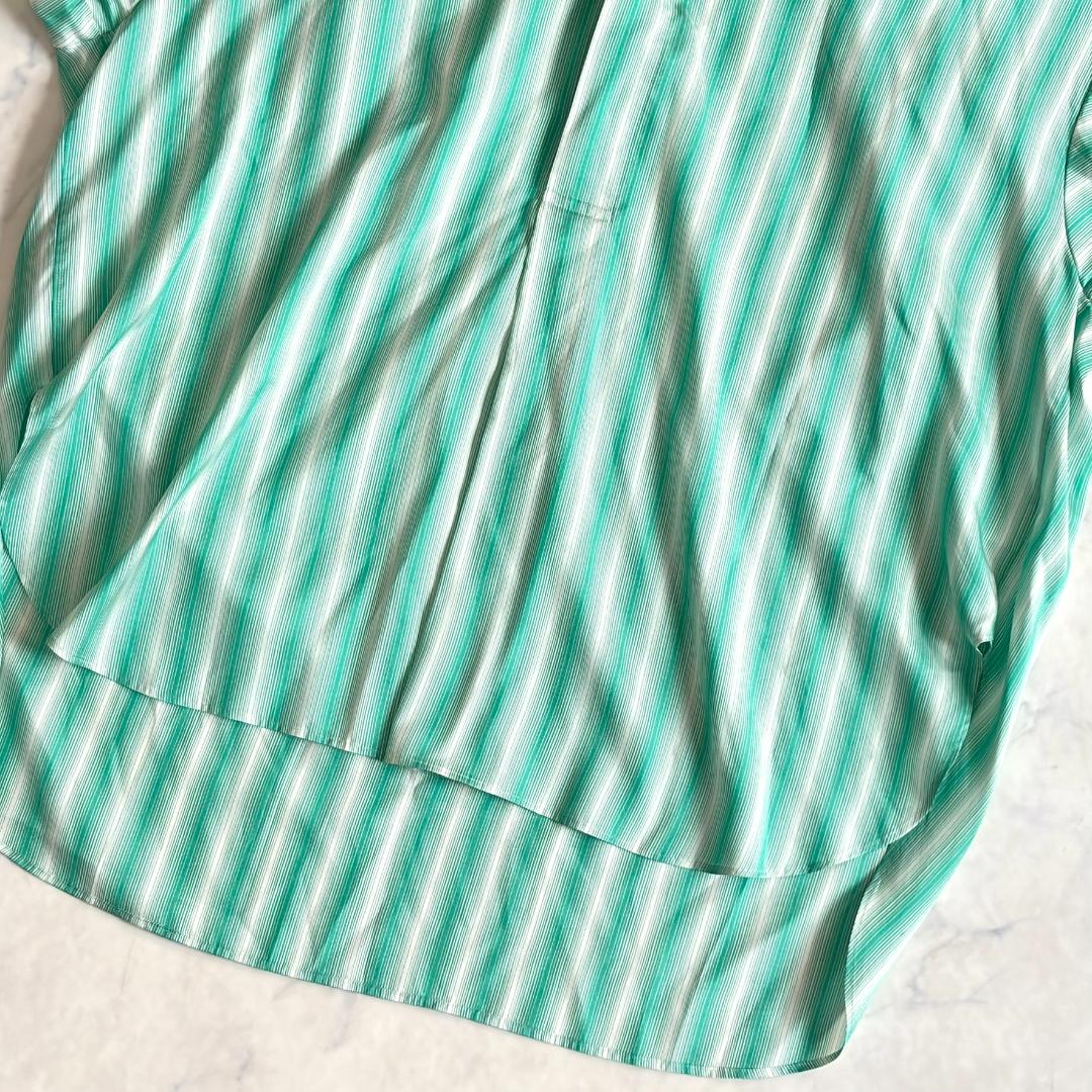 美品♪ブラミンク シルク100% フレンチスリーブブラウス 38 qx5