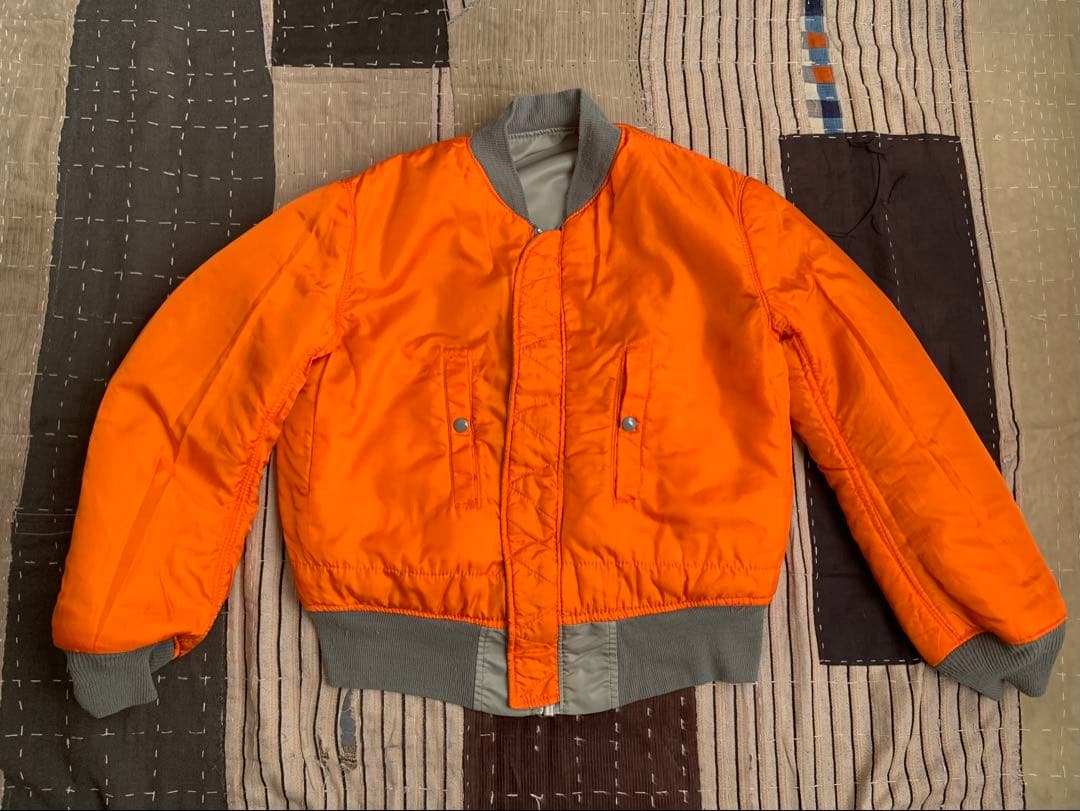 希少色 90s alpha ma-1 vtg ジャケット シルバー Sサイズ