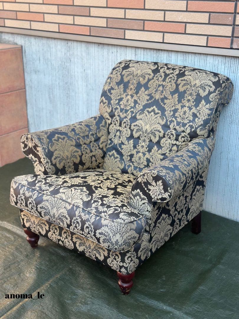 3006【アームチェア】シングルソファ　クラシック　ヴィンテージ　インテリア◎