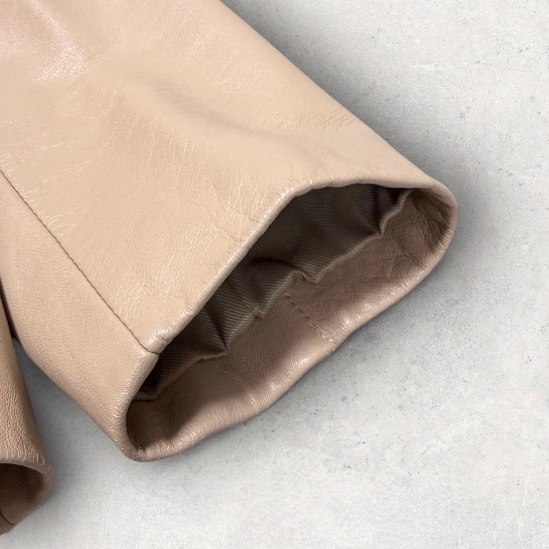 バルマン BALMAIN 羊革テーラードジャケット ベージュ 11号