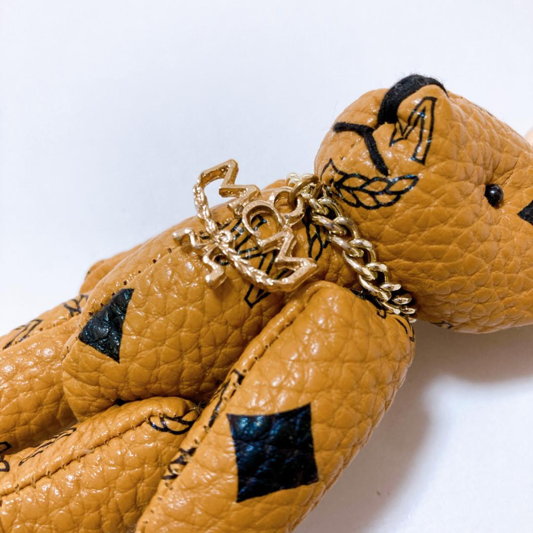 【美品】MCM エムシーエム ヴィセトス柄 ベアチャーム キーホルダー クマ