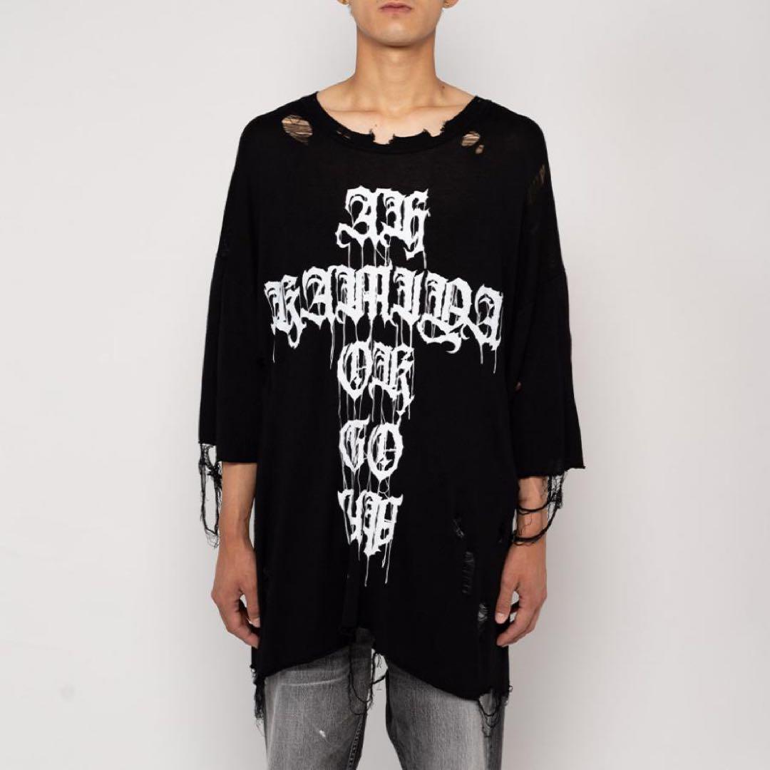 KAMIYA カミヤ Words Printed Knit Tee Tシャツ