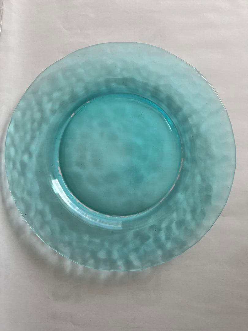 イタリア　IVV ガラスプレート　20cm ３枚　３色　ビンテージ　青　黄　緑
