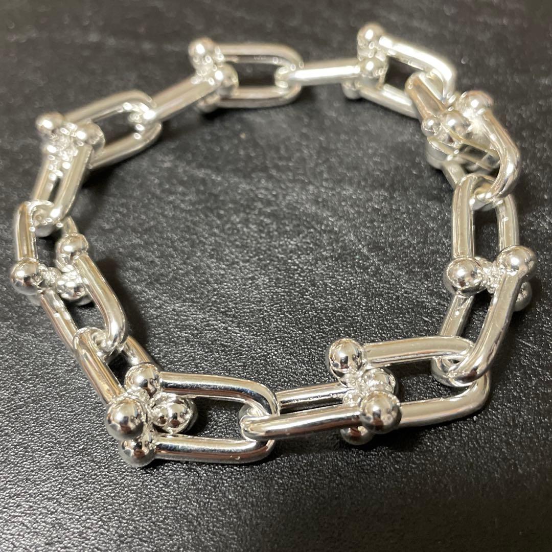8★ハードウェアラージリンク風ブレスレット　シルバー　銀/山田涼介/タイプ