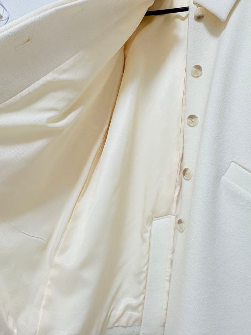 【美品】スナイデル snidel ステンカラーIラインウールコート アイボリー