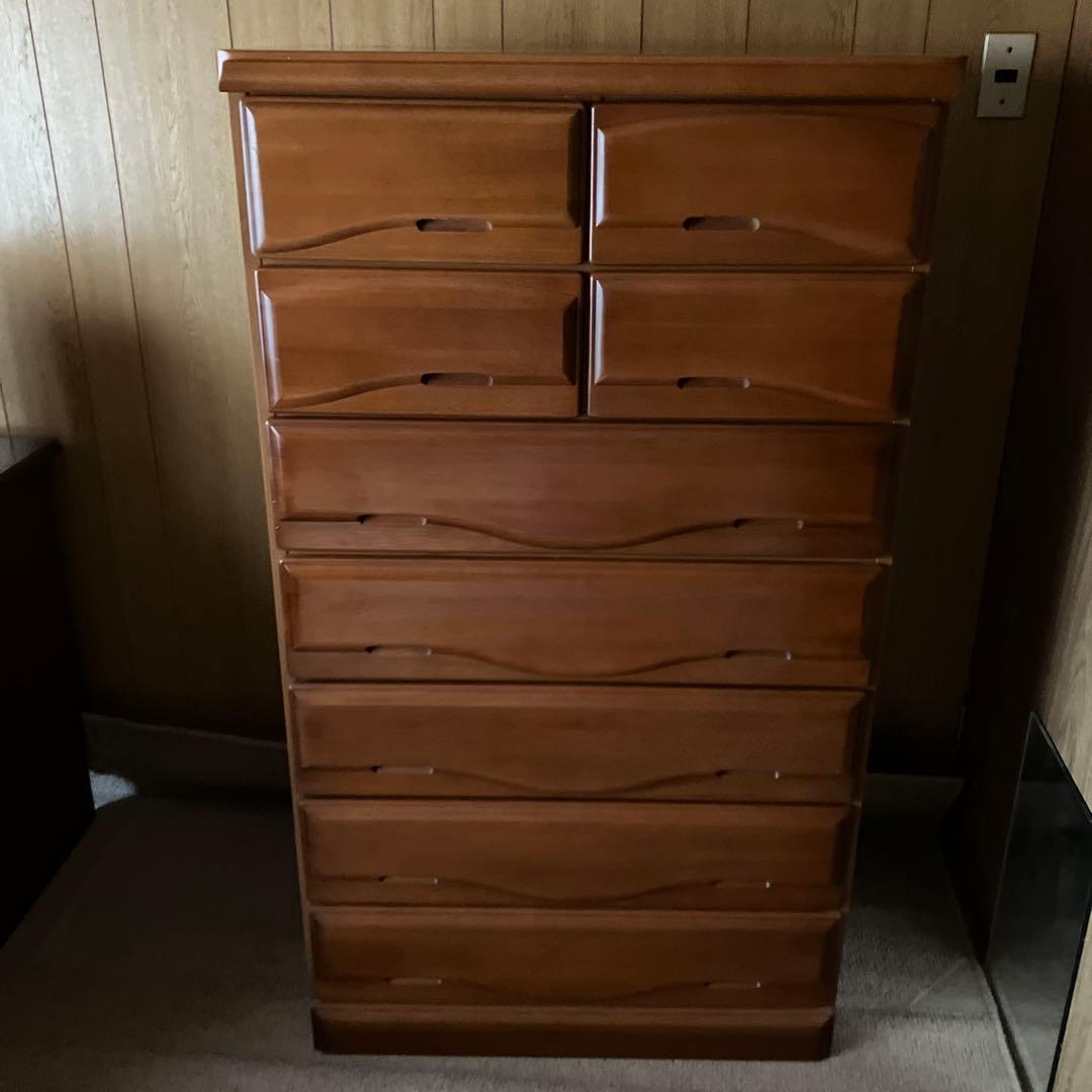 ブラウン木製　チェスト 洋服タンス　収納　昭和