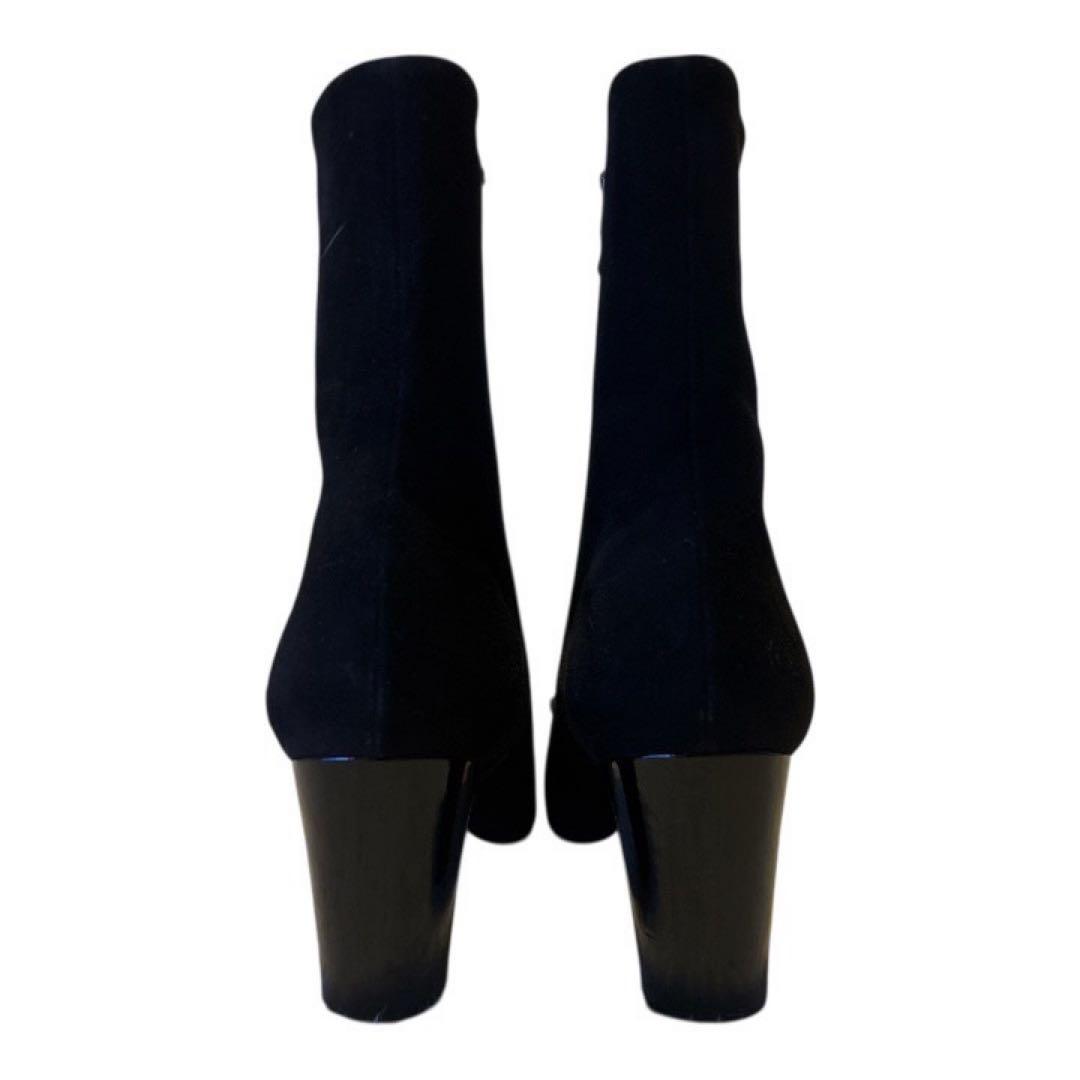 【極美品】DIANA chayコラボ　リボンショートブーツ 23 黒