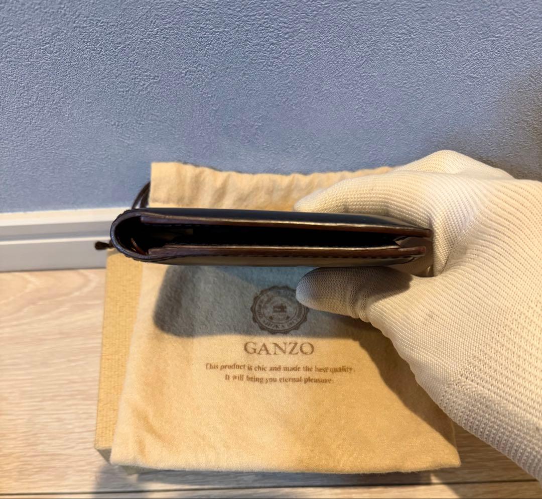 GANZO シェルコードバン ブラック 小銭入れ付き二つ折り財布