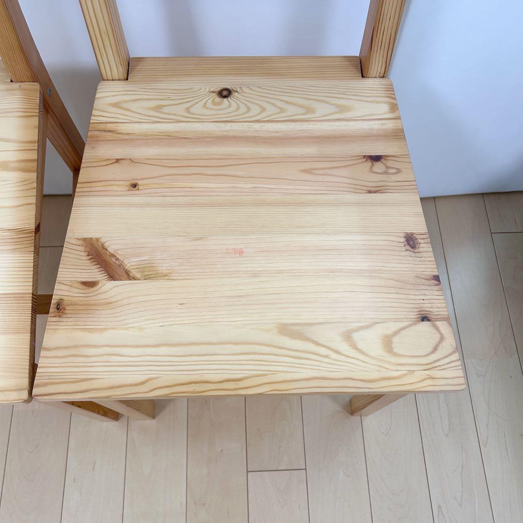 パイン材　チェア　ナフコ　木製チェア 2脚セット　ベーグル　③④