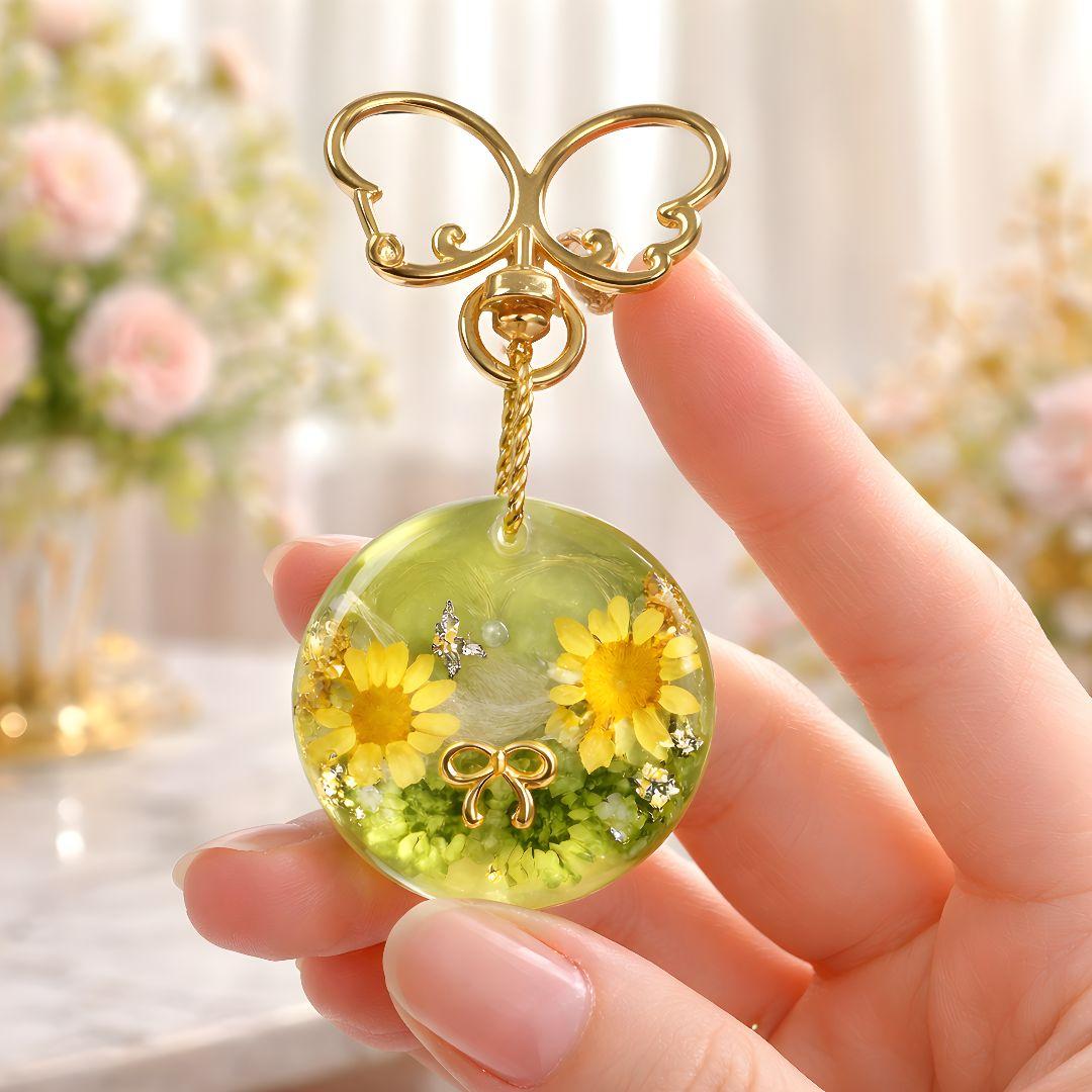 メモリアルチャーム&ペンダントセット 蝶々と花