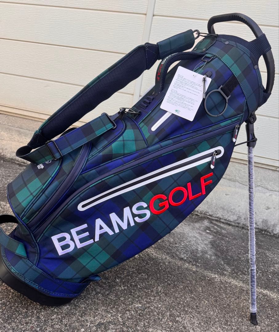 【新品未使用】BEAMS GOLF キャディバッグ ネイビー・チェック