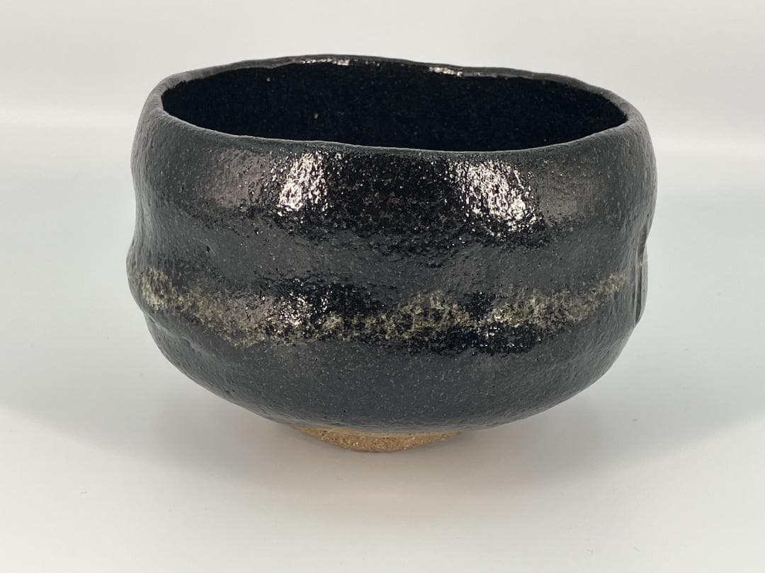 茶道具 抹茶碗 大徳寺 松長剛山 書付 西村紫楽 作 黒楽茶碗 銘「瑞雲」共箱