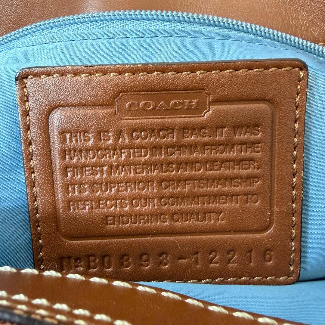 コーチ トートバッグ レザー パッチワーク ターンロック ゴールド金具 デニム