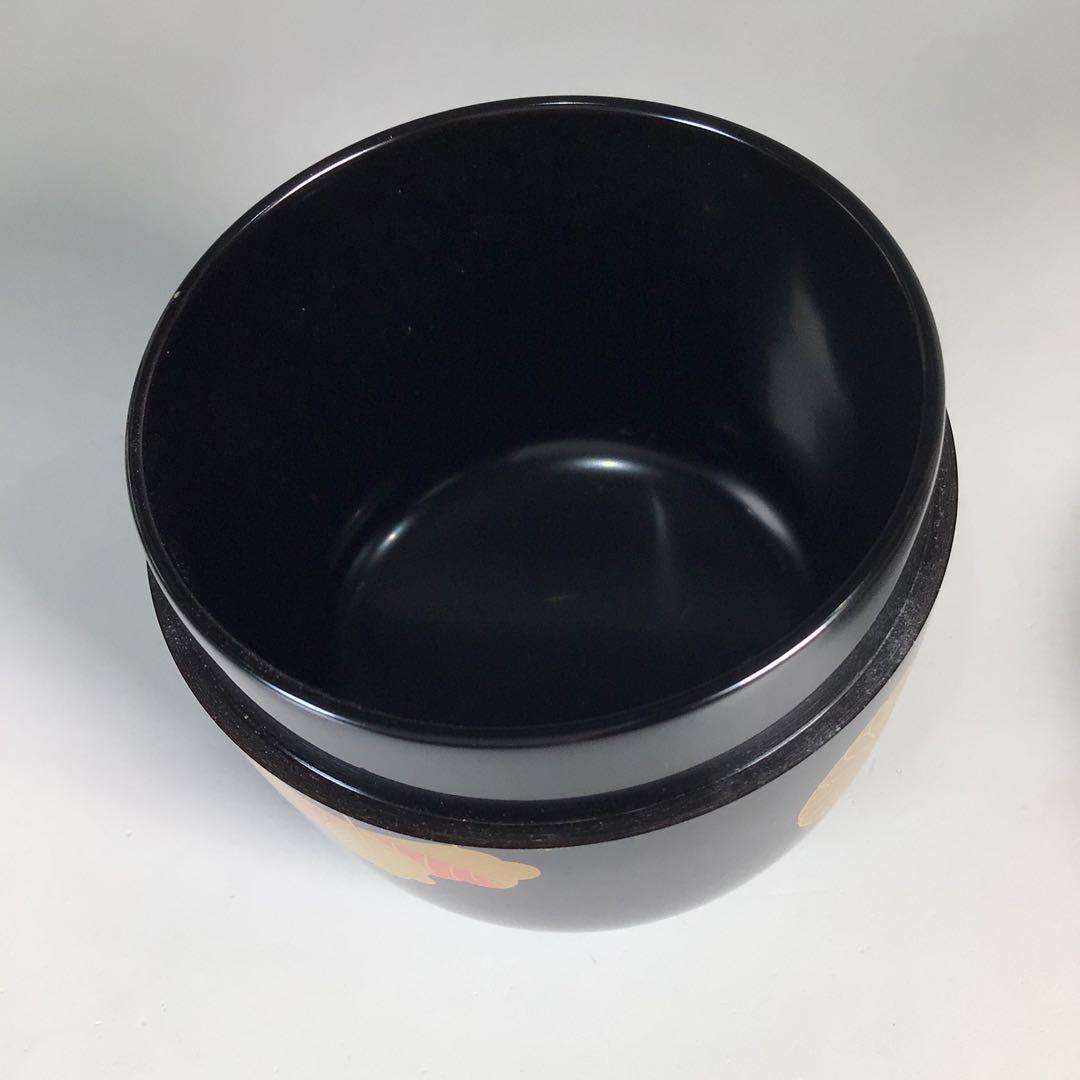 Ｍ９３０　棗　『中川秀甫作』『黒漆塗』『高台寺蒔絵』『中棗』　共箱　茶道具