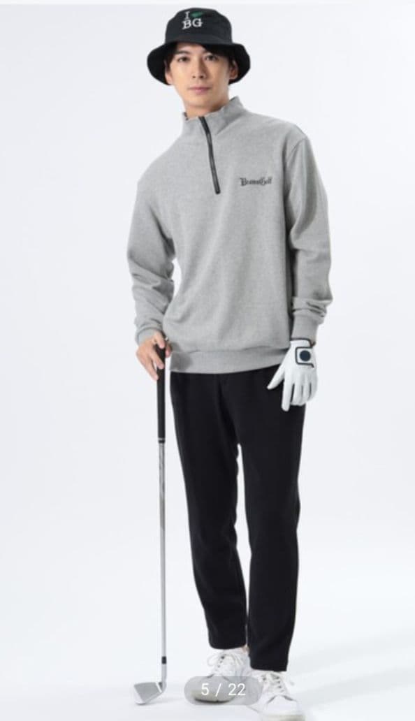 ★美品★BEAMS　GOLF　裏起毛ハーフジッププルオーバー　　サイズ　L