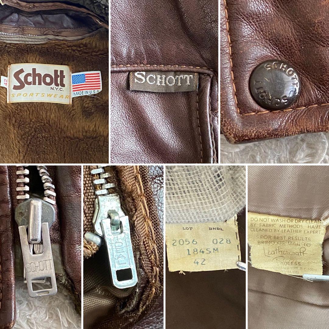 80s/42 SCHOTT 184SM G-1 ボアライナー IDEAL 白タグ