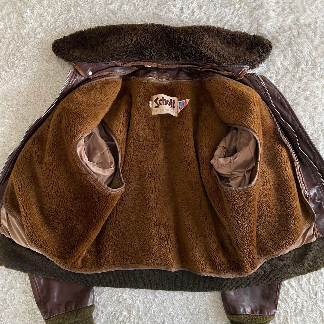 80s/42 SCHOTT 184SM G-1 ボアライナー IDEAL 白タグ