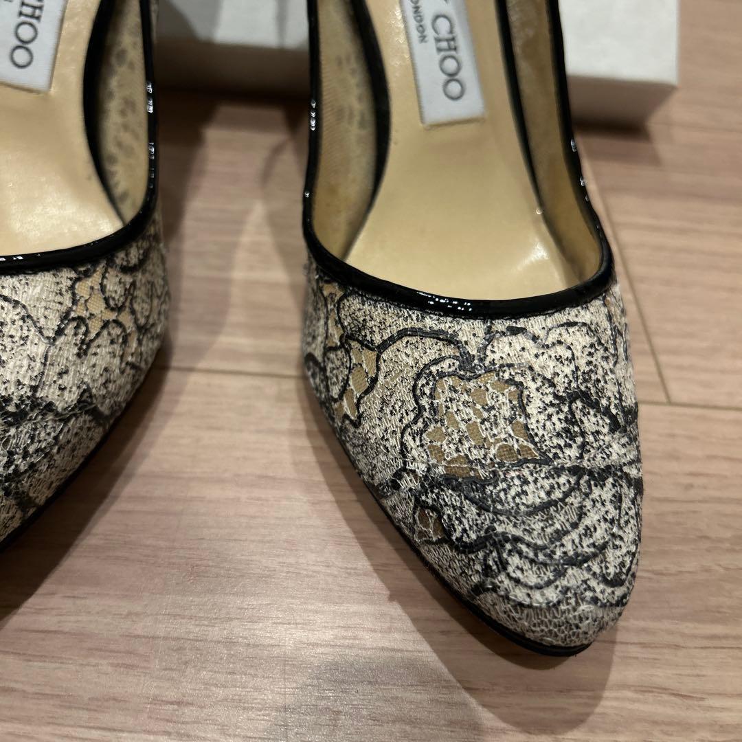 JIMMY CHOO レースパンプス　37 中古美品　ヒール