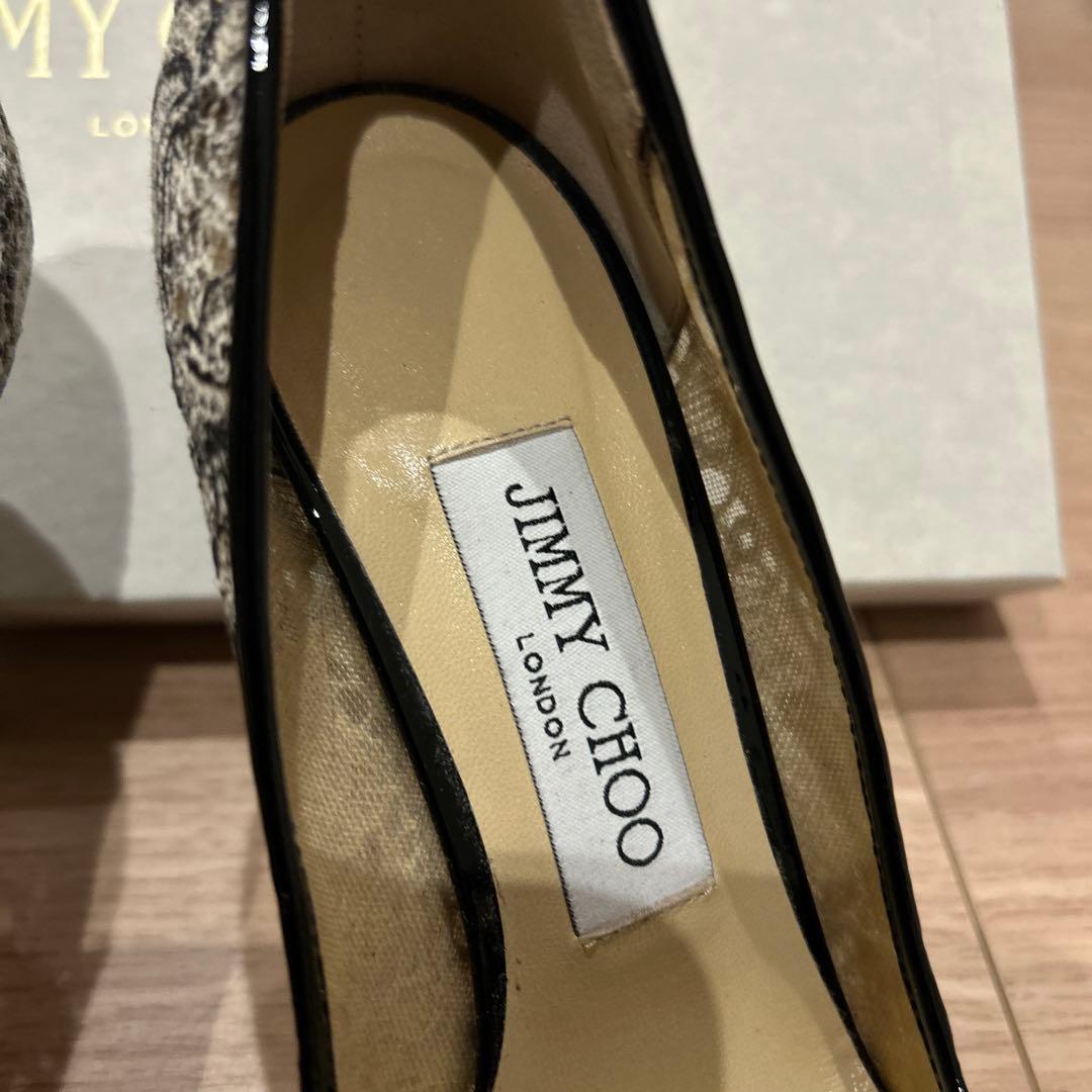JIMMY CHOO レースパンプス　37 中古美品　ヒール