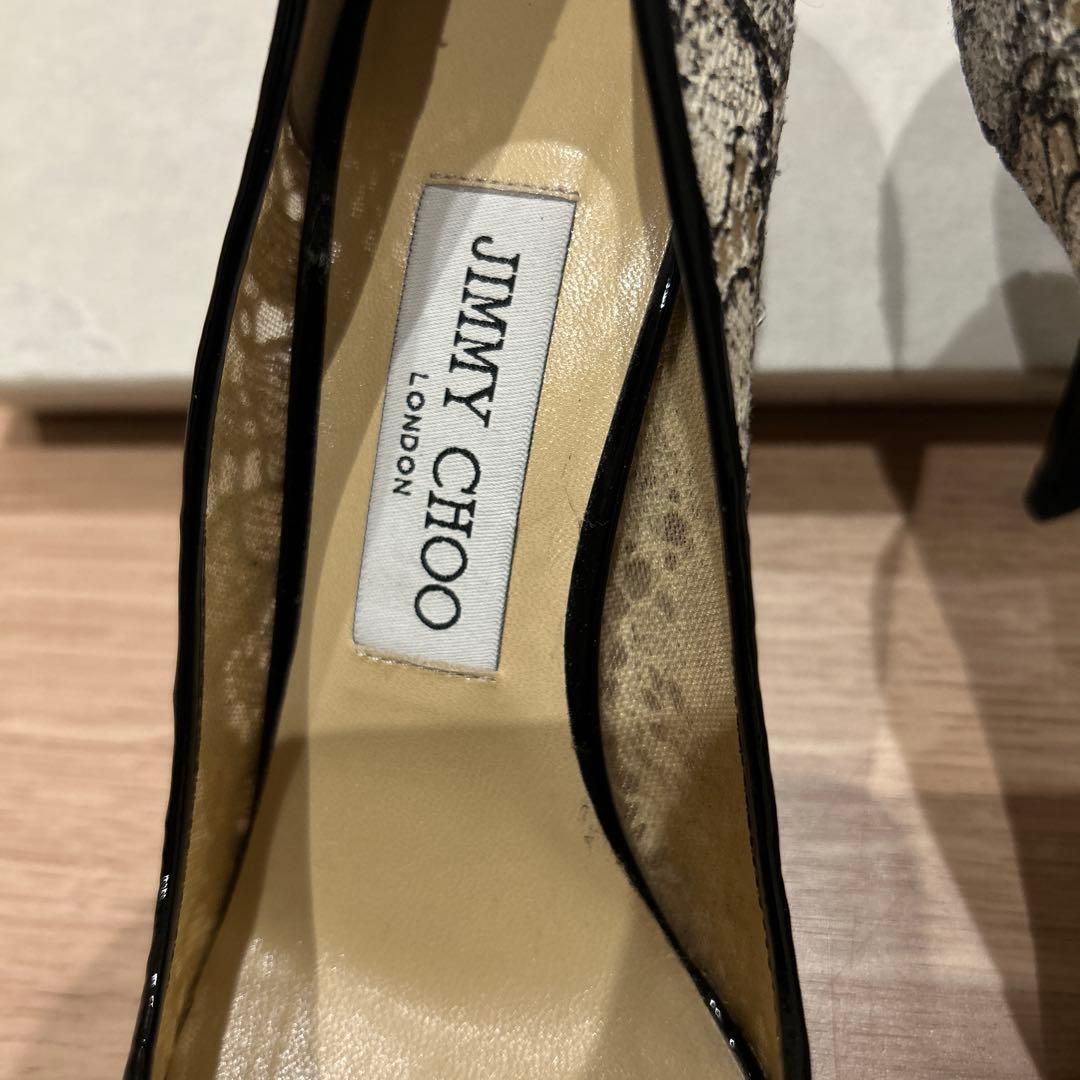 JIMMY CHOO レースパンプス　37 中古美品　ヒール