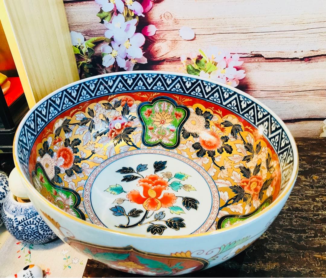 昭和其泉 世那大平 金彩　大鉢　金魚鉢　未使用